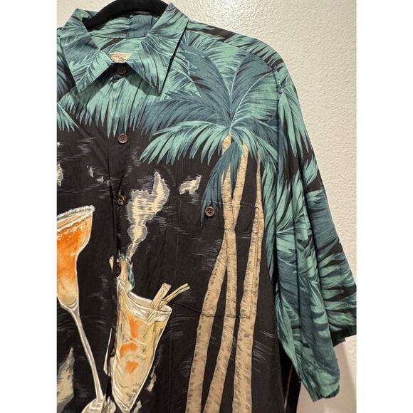 VINTAGE Tori Richards Shirt Men’s Short Sleeve Margarita Cocktail Palm Hawaiian - Picture 7 of 13